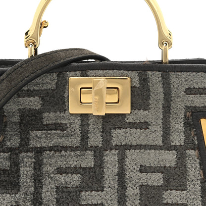 Fendi Fabric Calfskin Nano Peekaboo Maxi Handle Satchel Anthracite Asfalto 16 of 21