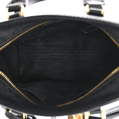 Alexander McQueen Pebbled Calfskin Mini Skull Padlock Zip Around Tote Black 5 of 15