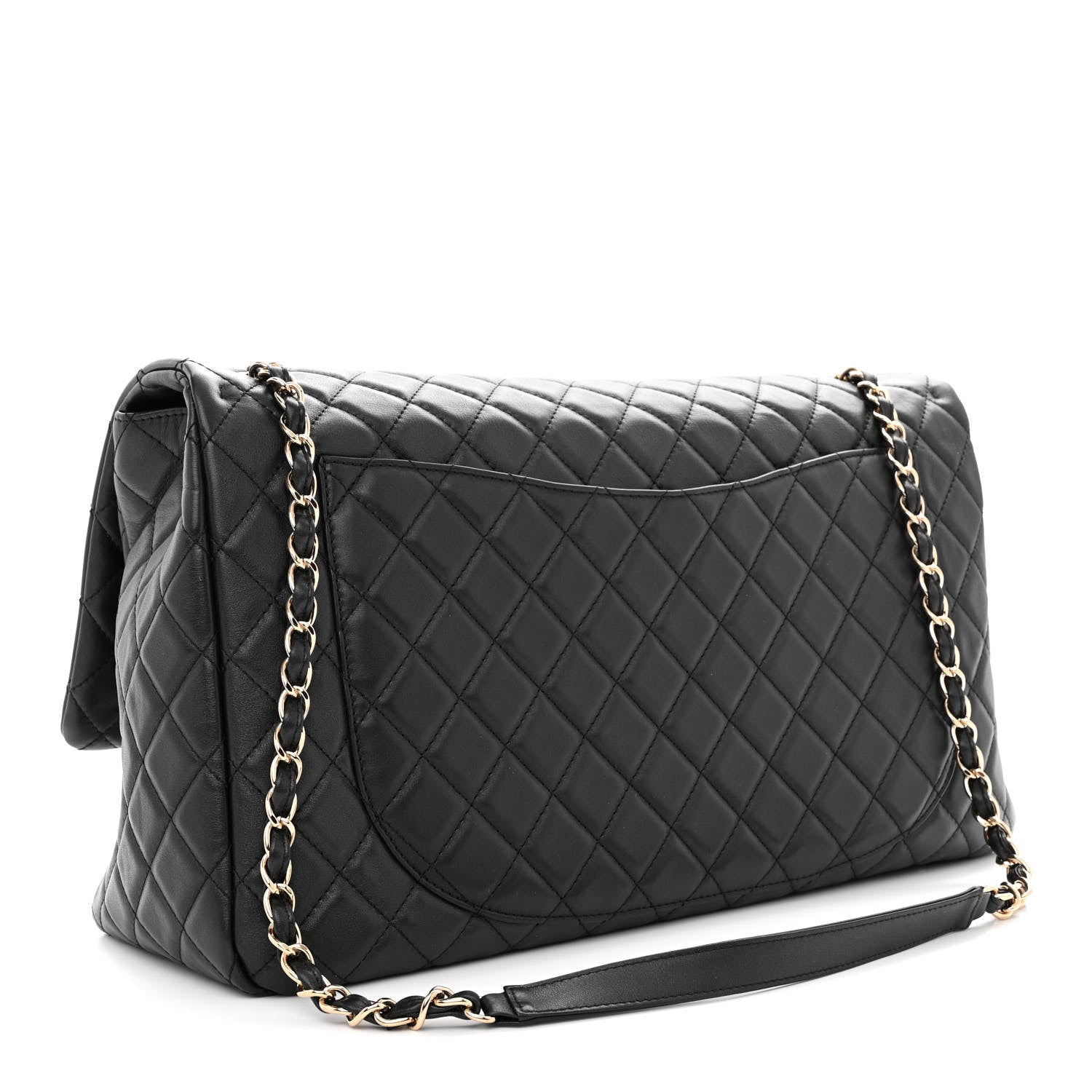 Chanel Metallized Calfskin Quilted XXL Travel Flap Bag Black 3 of 10