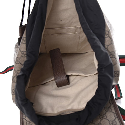 Gucci Soft GG Supreme Monogram Neo Vintage Double Buckle Backpack Beige New Acero Crop 6 of 10