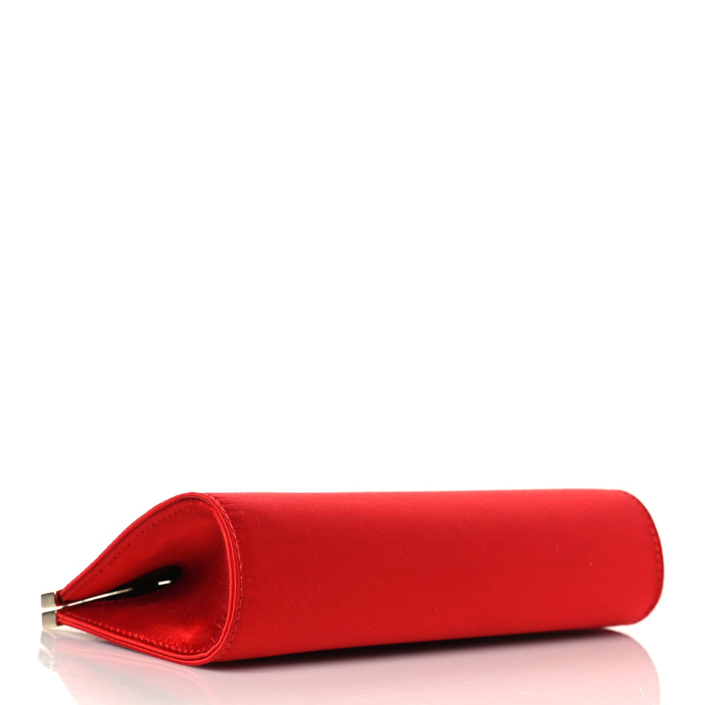 Satin Palmette Clutch Red