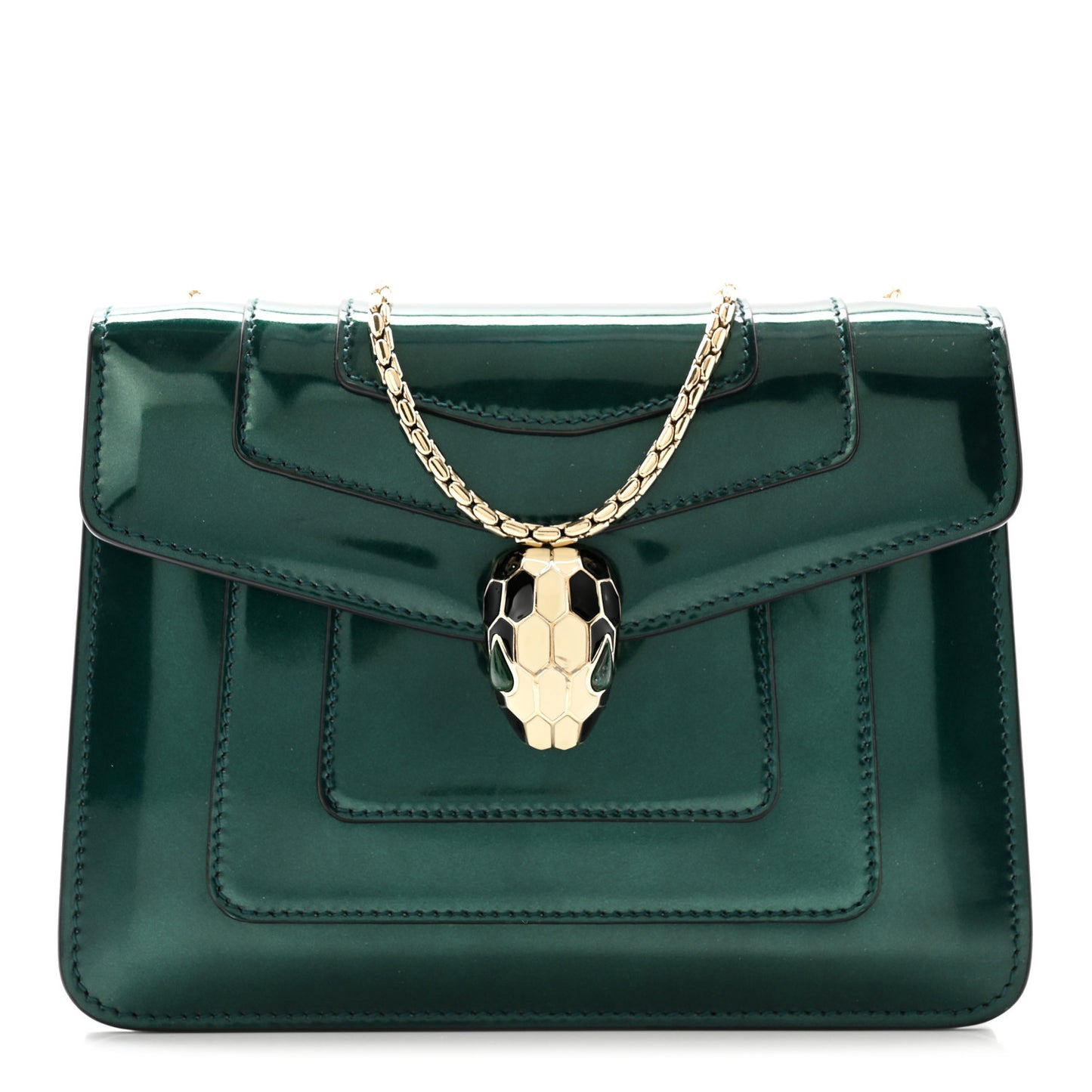 Patent Serpenti Forever Crossbody Emerald