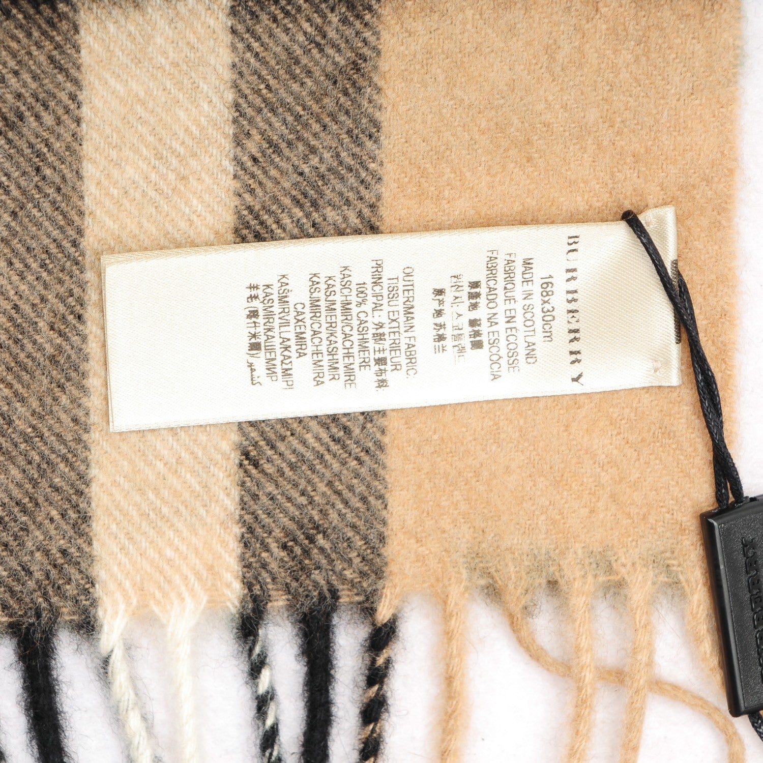 Burberry Cashmere Camoflauge Print Giant Check Fringe Scarf Pine Green 4 of 5