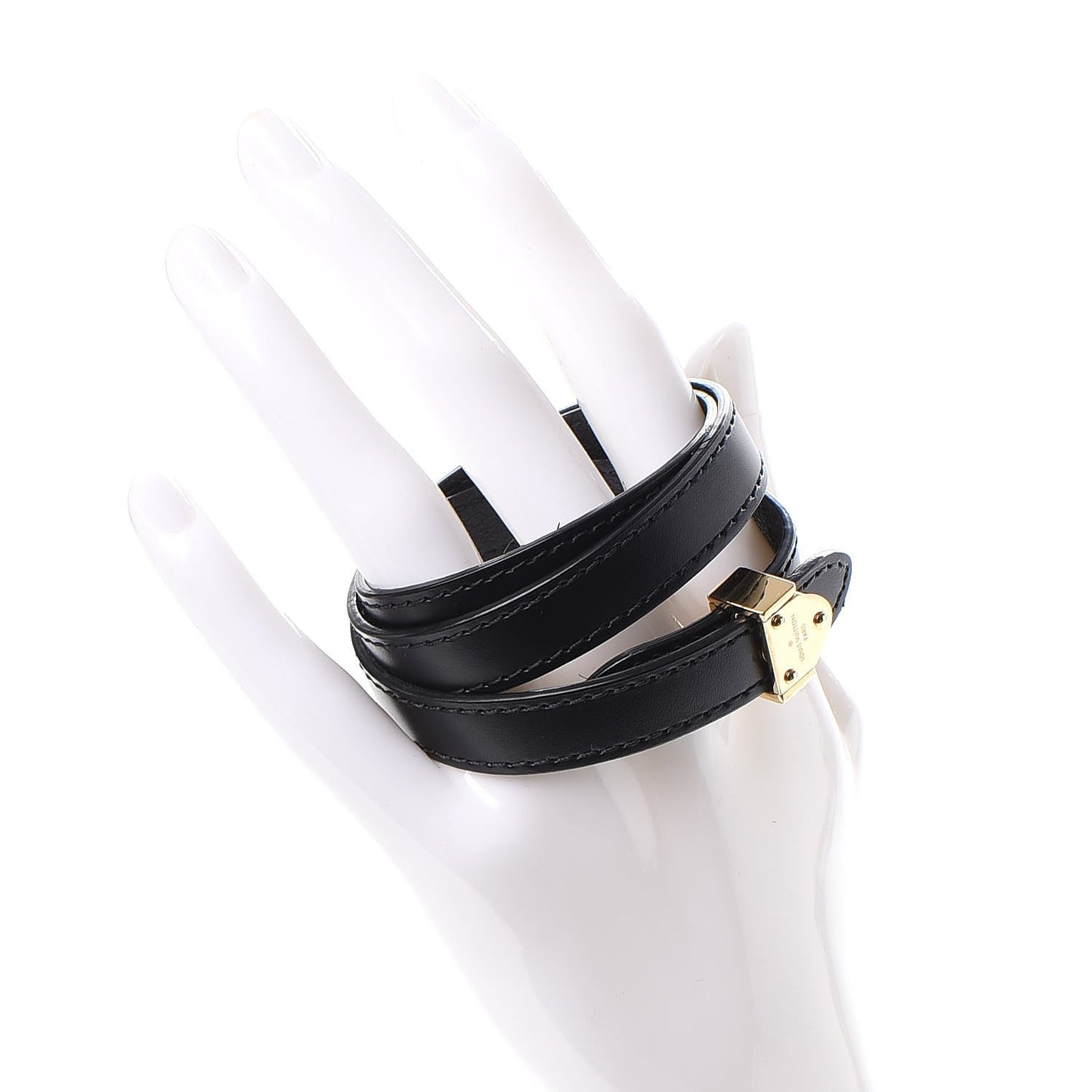 Calfskin Box It Bracelet 17 Black