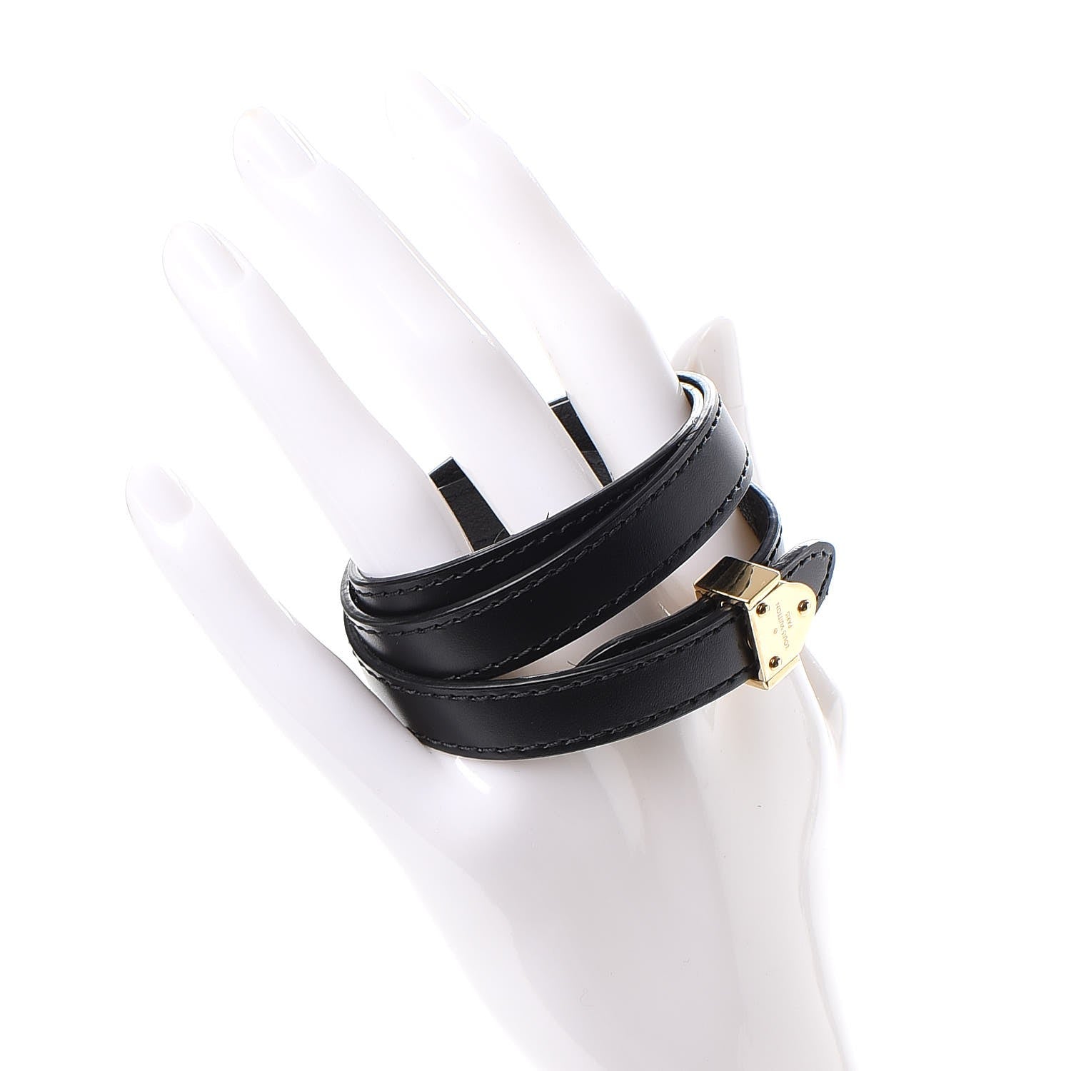 Louis Vuitton Calfskin Box It Bracelet 17 Black 2 of 9