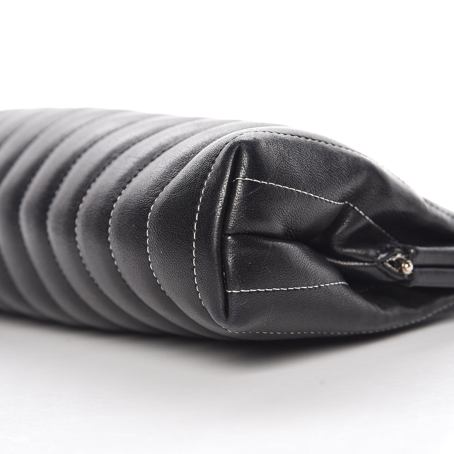 Lambskin Vertical Quilted Mademoiselle Clutch Black
