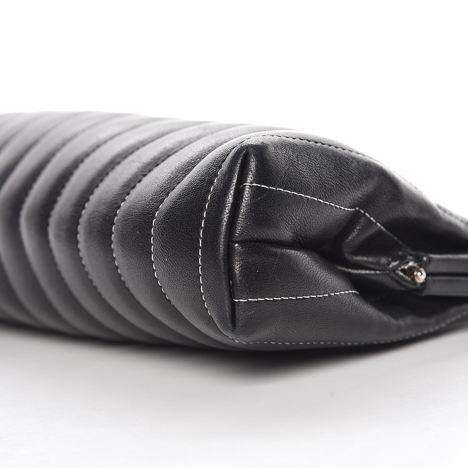 Chanel Lambskin Vertical Quilted Mademoiselle Clutch Black 12 of 14