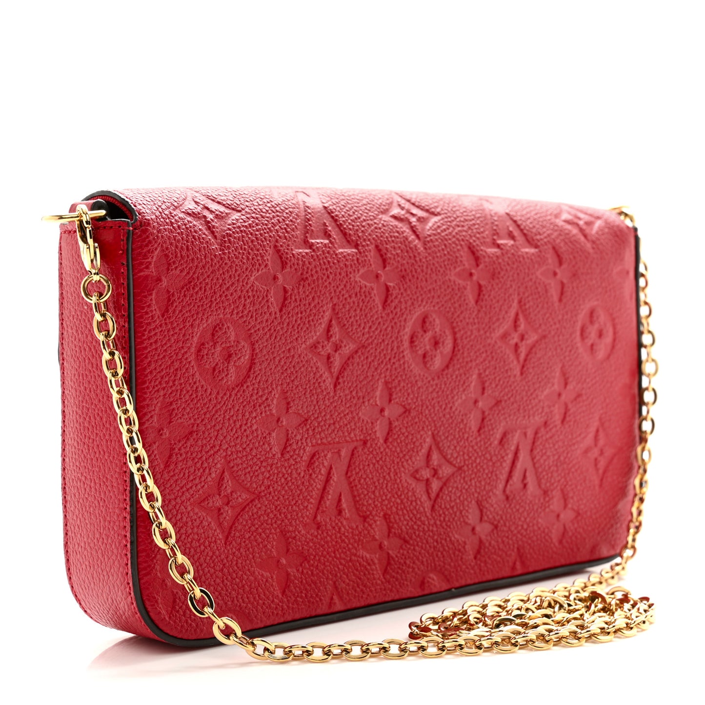 LOUIS VUITTON Empreinte Pochette Felicie Chain Wallet Cherry