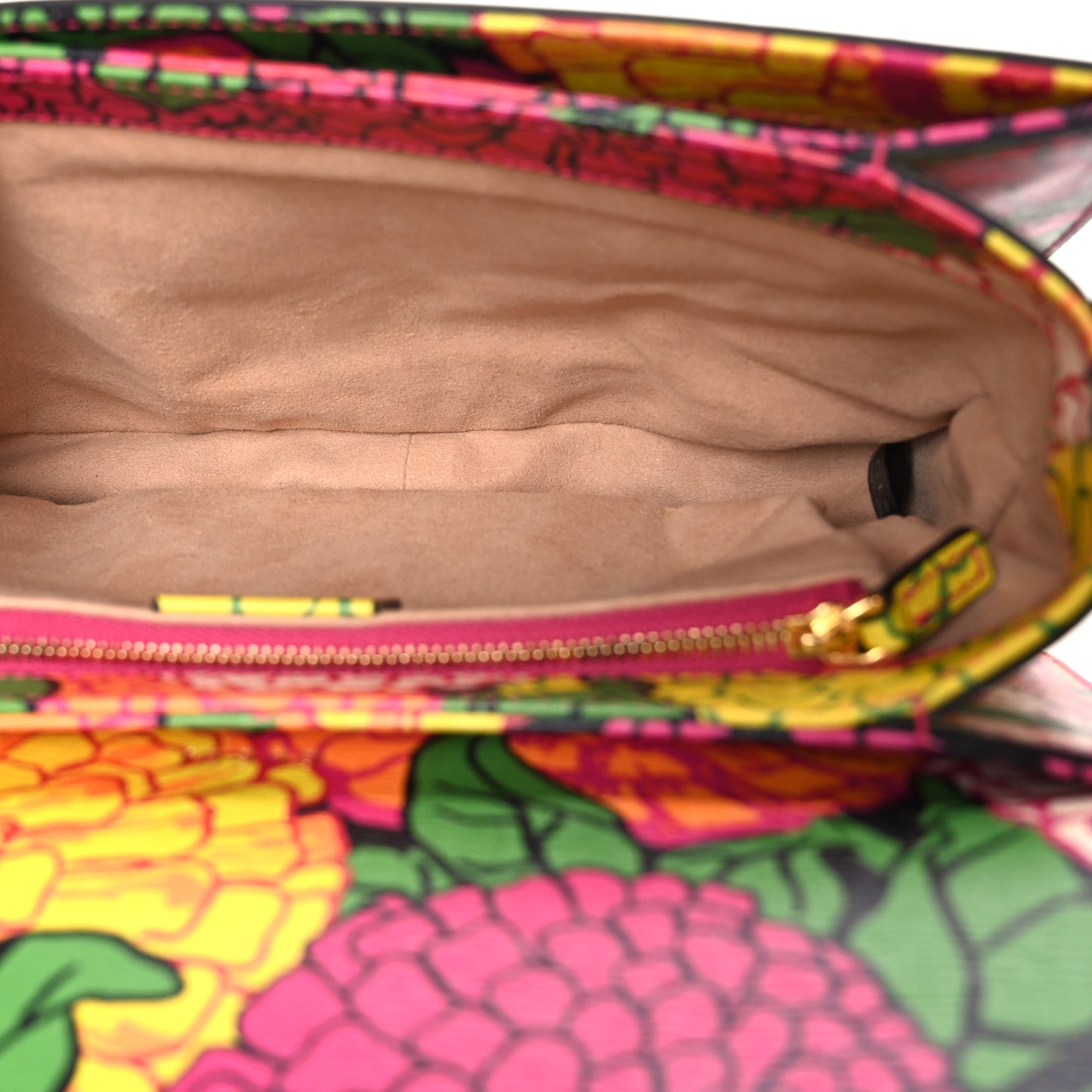 X KEN SCOTT New Shangai Calfskin Pomponica Print Horsebit 1955 Shoulder Bag Multicolor Fuxia Pompon