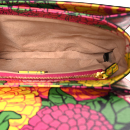 Gucci X KEN SCOTT New Shangai Calfskin Pomponica Print Horsebit 1955 Shoulder Bag Multicolor Fuxia Pompon 4 of 9
