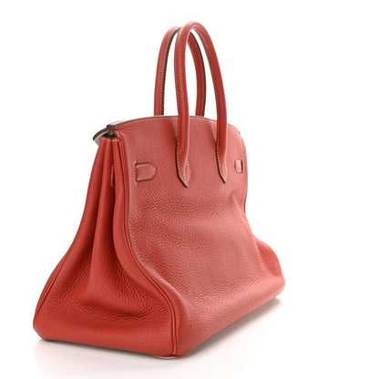 Hermes Taurillon Clemence Eclat Birkin 35 Sanguine White 3 of 22