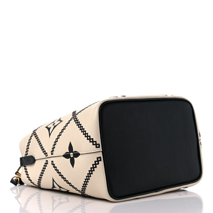 Louis Vuitton Empreinte Monogram Giant Broderies Neonoe MM Cream Black 5 of 11