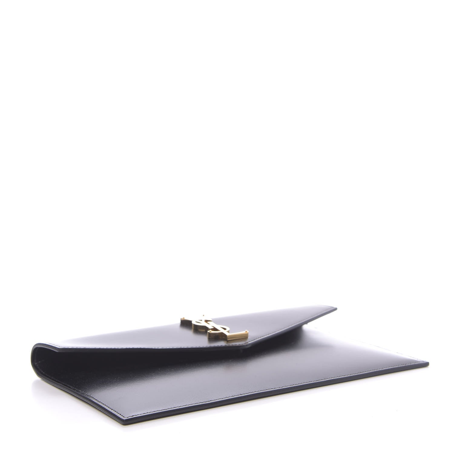 Saint Laurent Smooth Shiny Calfskin Monogram Uptown Pouch Black 4 of 7