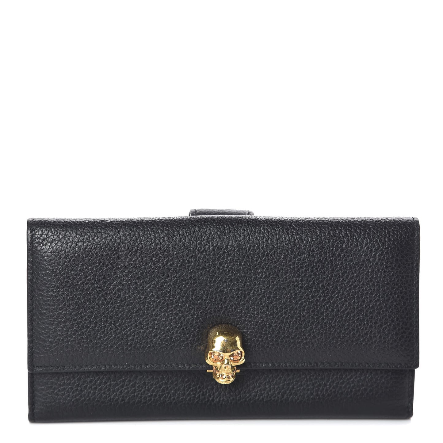 Calfskin Skull Continental Wallet Black