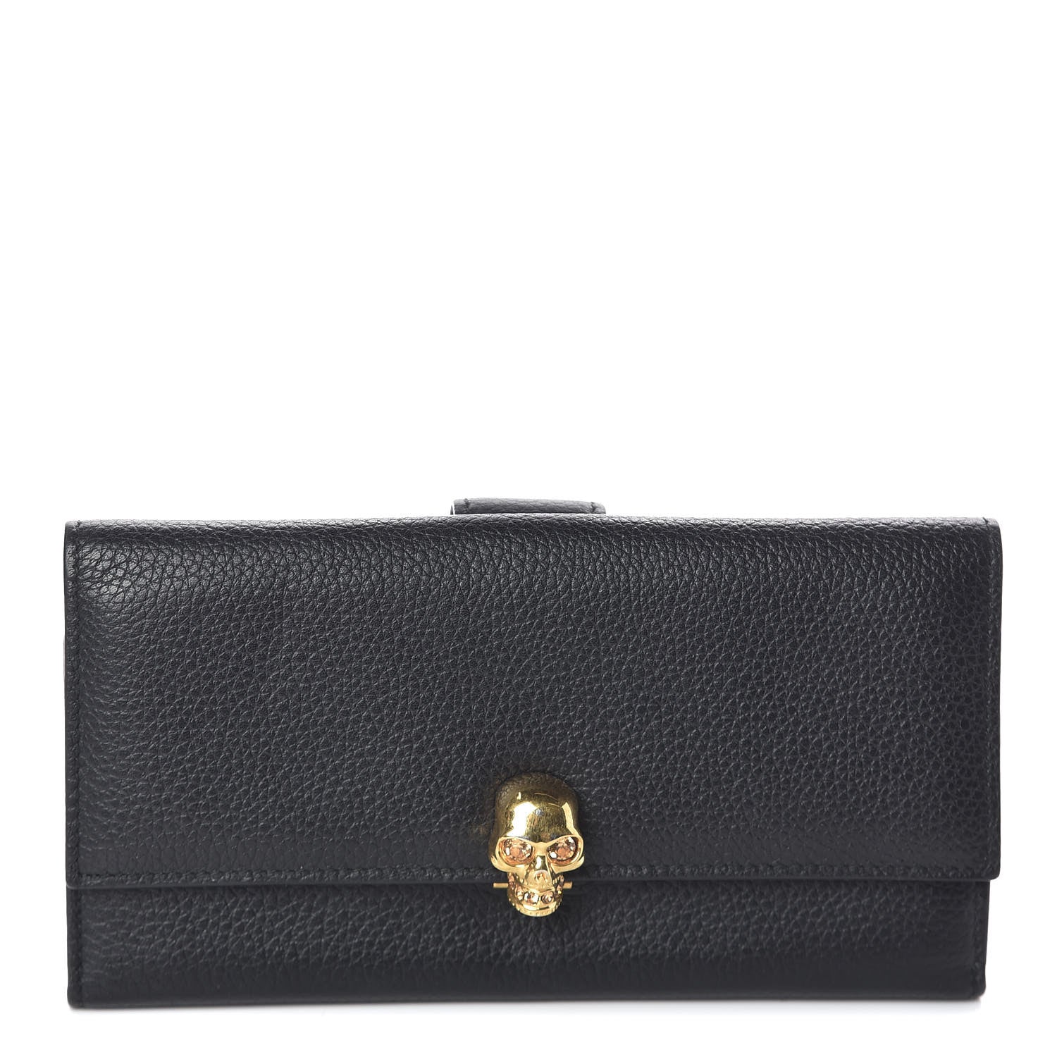 Alexander McQueen Calfskin Skull Continental Wallet Black 1 of 7