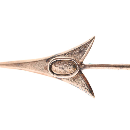 Chanel Crystal Pearl CC Arrow Clip On Earrings Gold 4 of 8