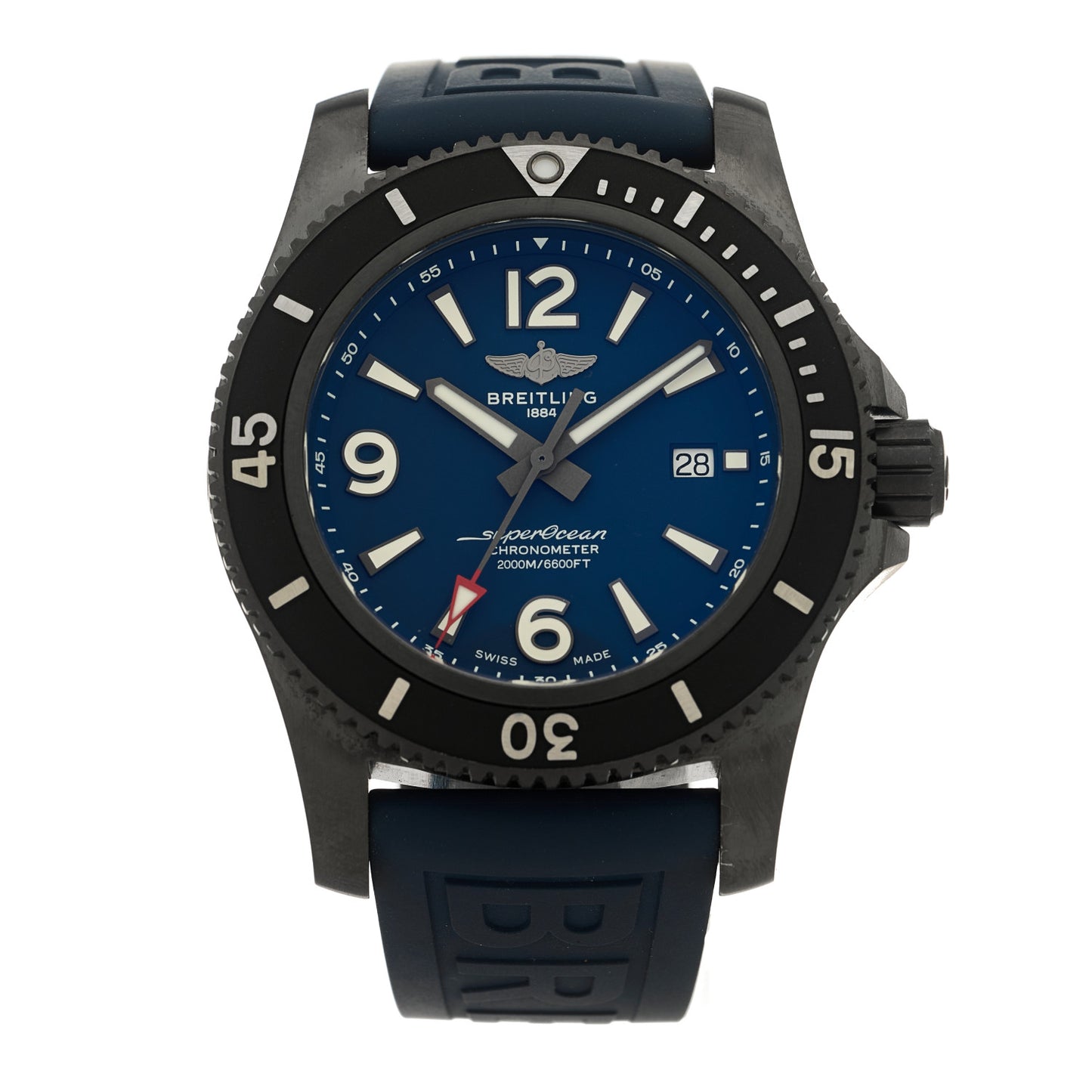 DLC Coated Stainless Steel Rubber 46mm Superocean Automatic Watch Blue M17368D71C1S1