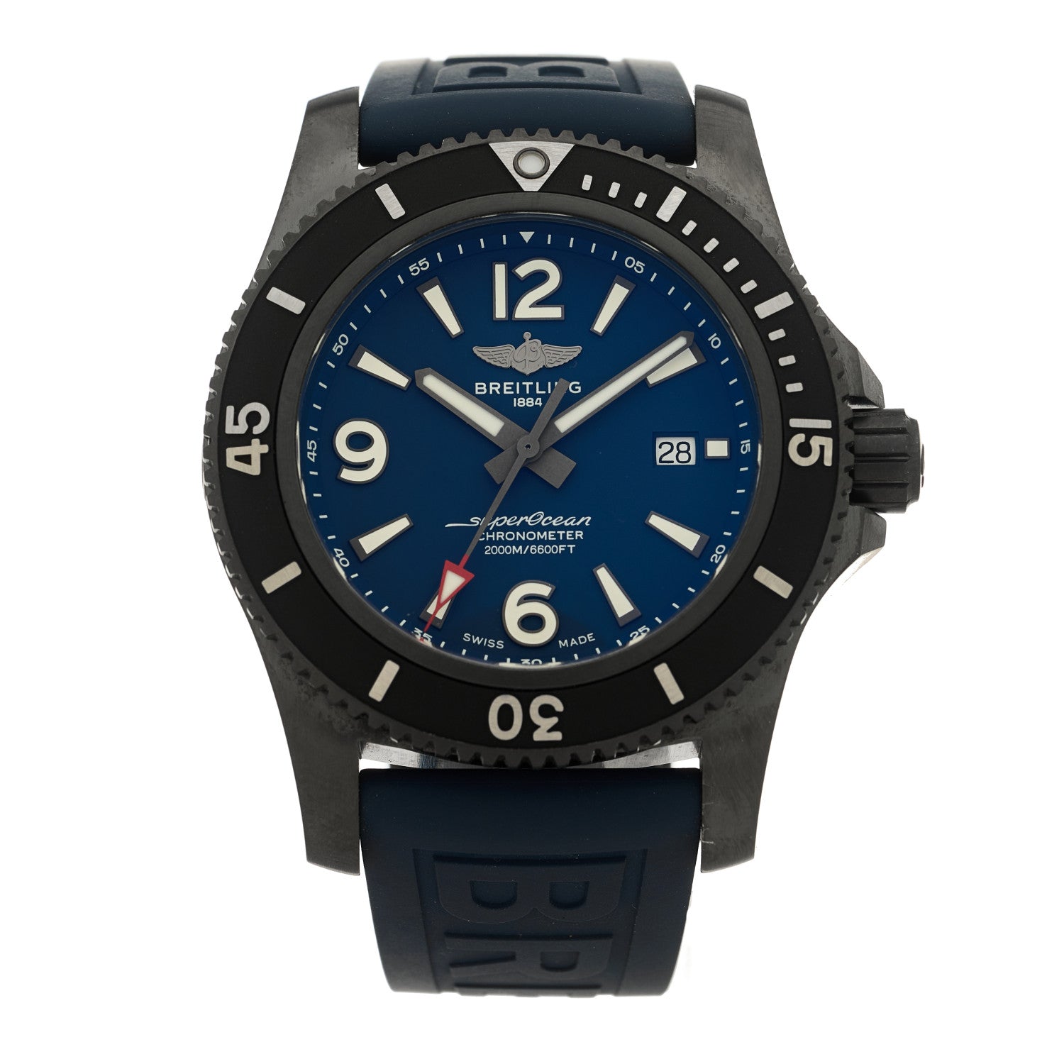 Breitling DLC Coated Stainless Steel Rubber 46mm Superocean Automatic Watch Blue M17368D71C1S1 1 of 5
