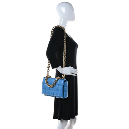 Bottega Veneta Lambskin Maxi Intreccio Padded Chain Cassette Crossbody Bag Swimming Pool 2 of 11