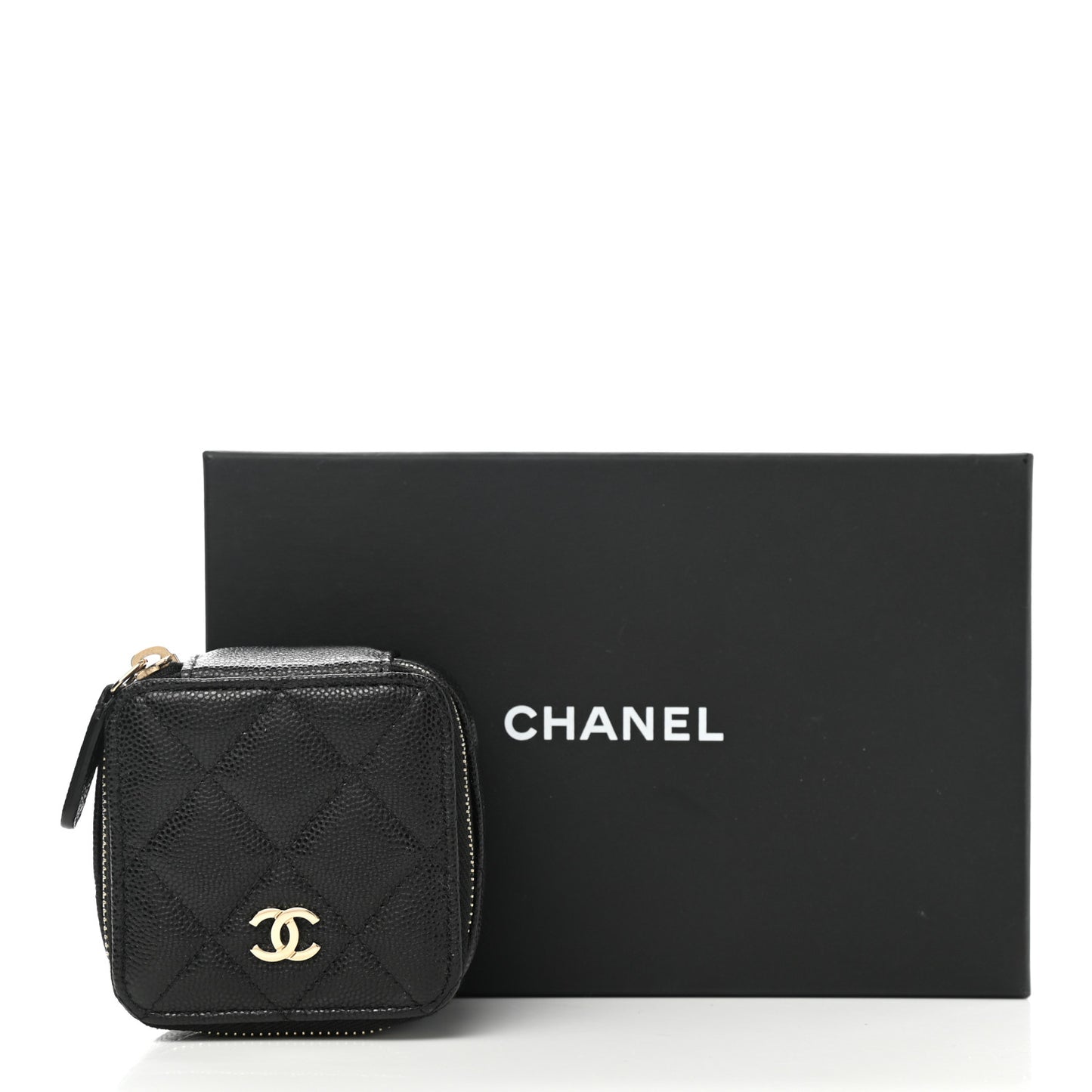 Caviar Quilted Jewelry Travel Case Black