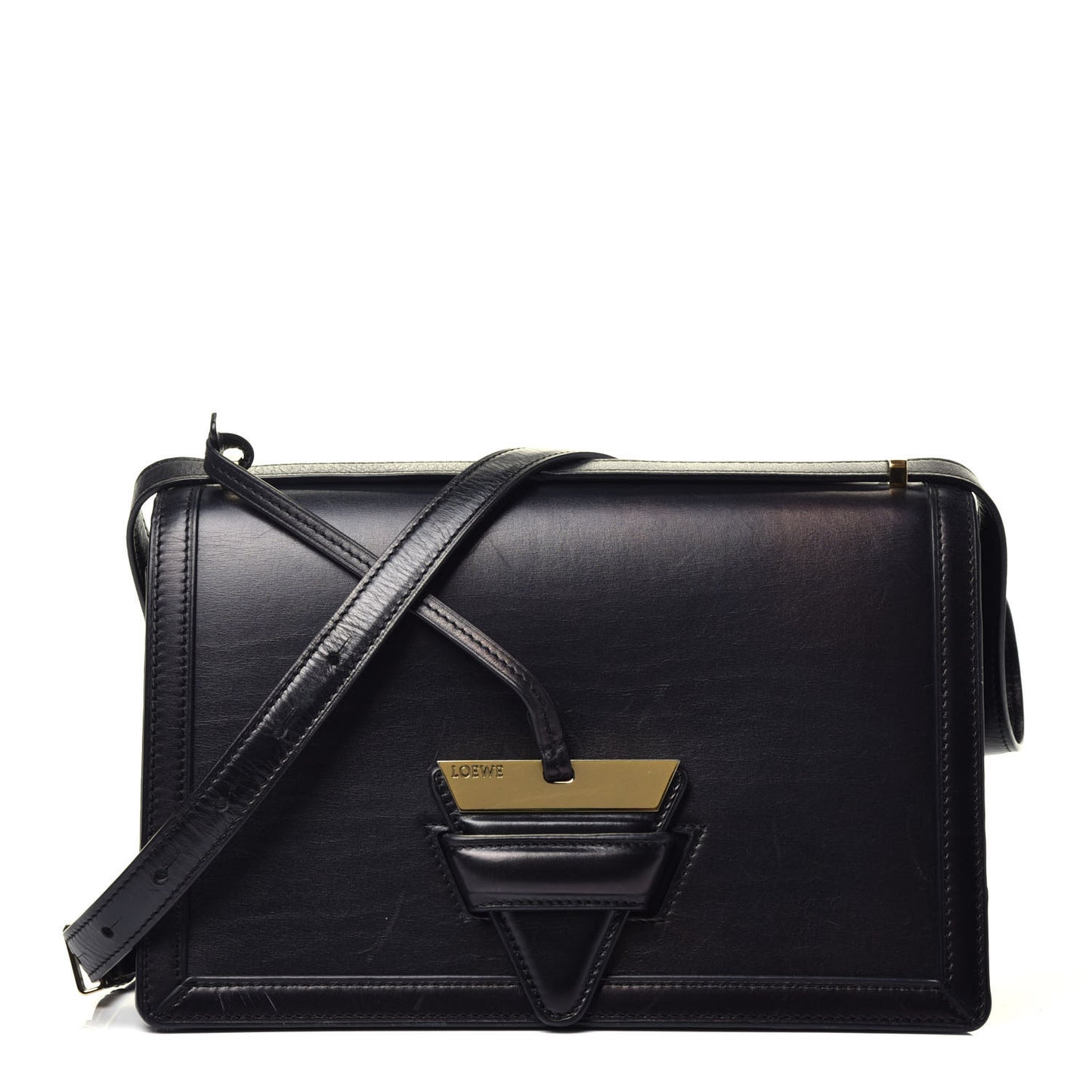 Calfskin Medium Barcelona Shoulder Bag Black