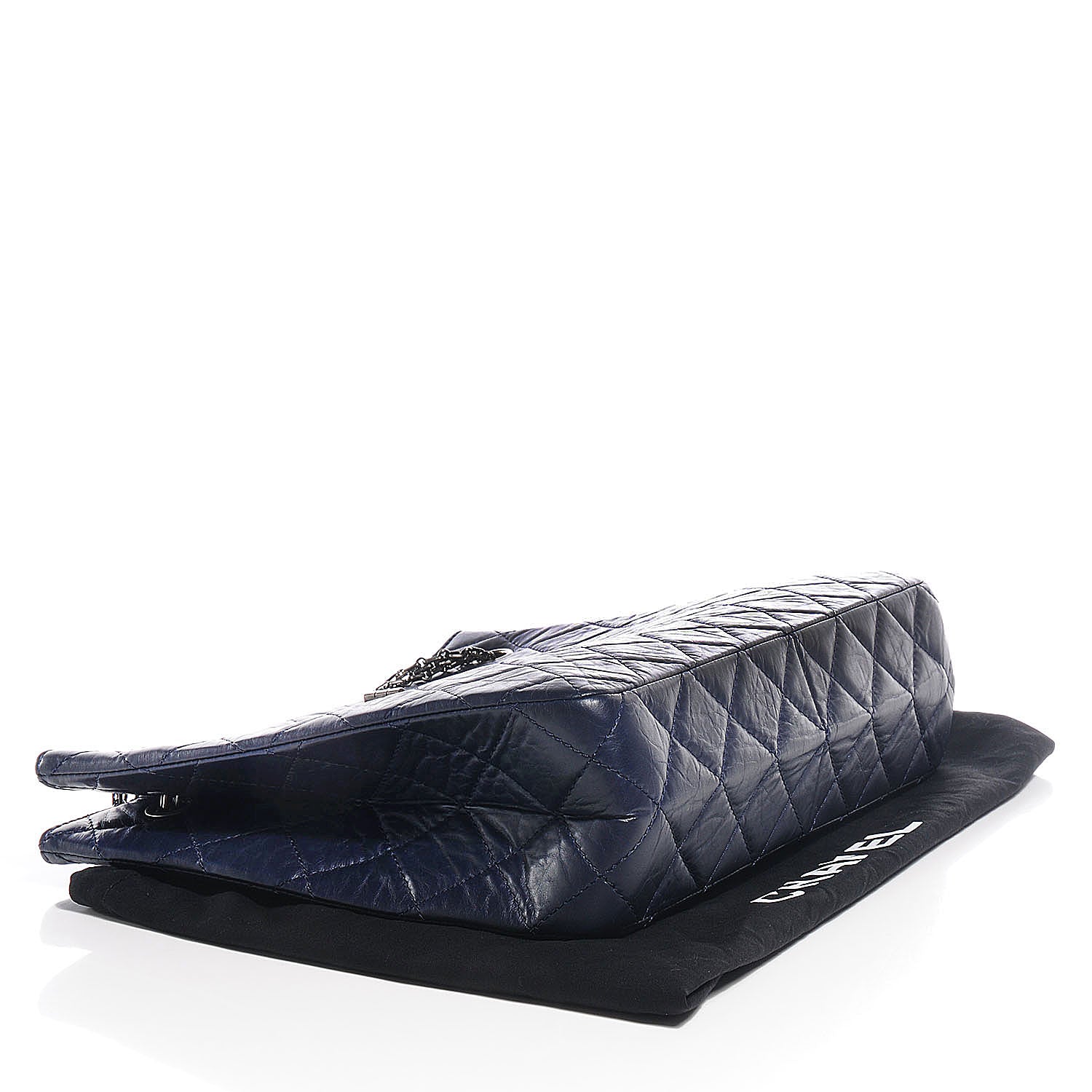 Chanel Aged Calfskin Reissue 2.55 Tote Navy Blue 4 of 7