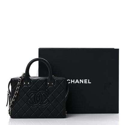 Chanel Calfskin Quilted Studded Square Vanity Case Black 12 of 12