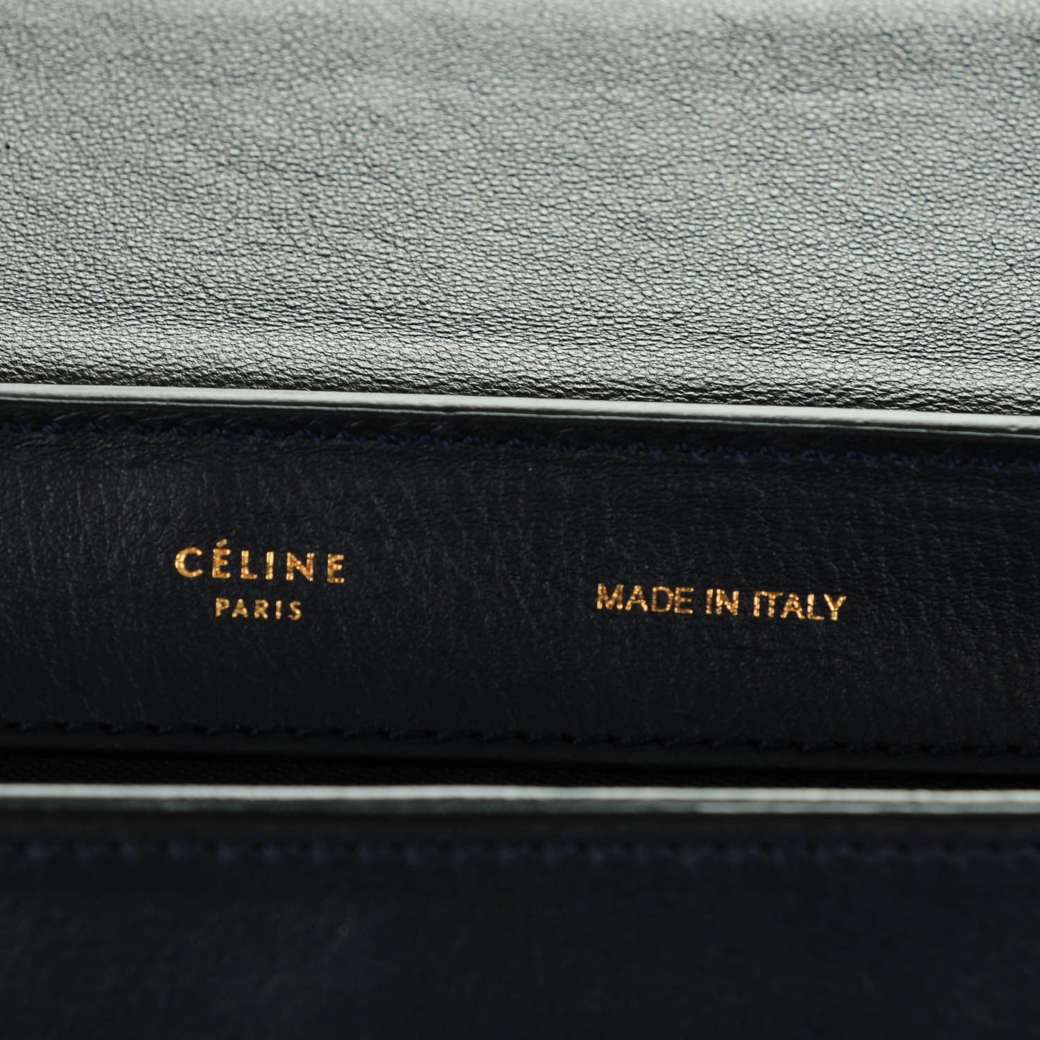 Celine Smooth Calfskin Canvas Medium Trapeze Navy Blue 6 of 9