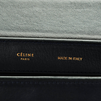 Celine Smooth Calfskin Canvas Medium Trapeze Navy Blue 6 of 9