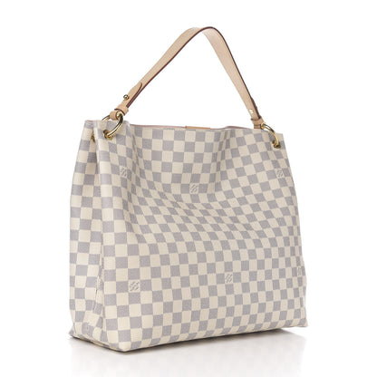 Louis Vuitton Damier Azur Graceful MM Rose Ballerine 2 of 10
