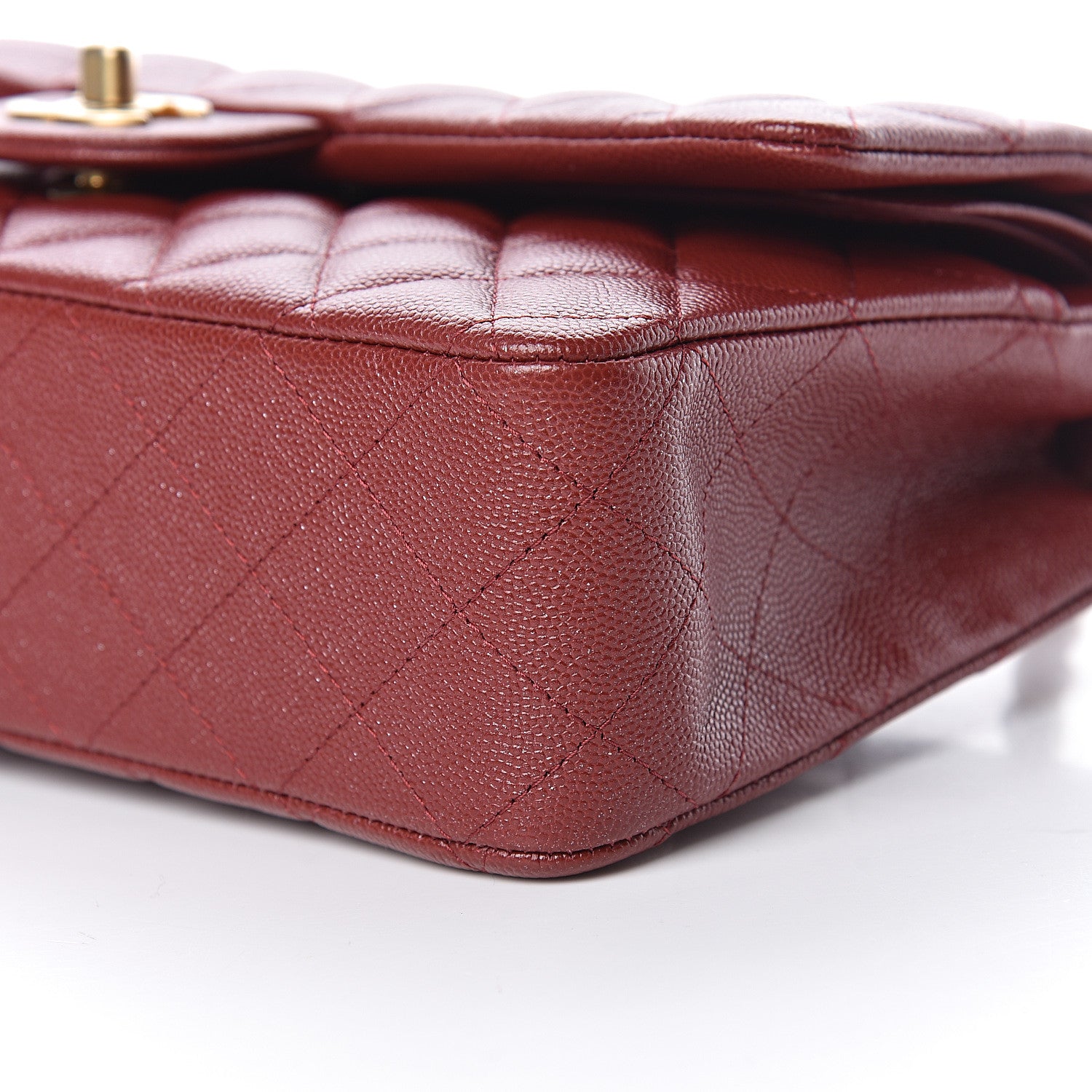Chanel Iridescent Caviar Quilted Medium Double Flap Burgundy 9 of 10