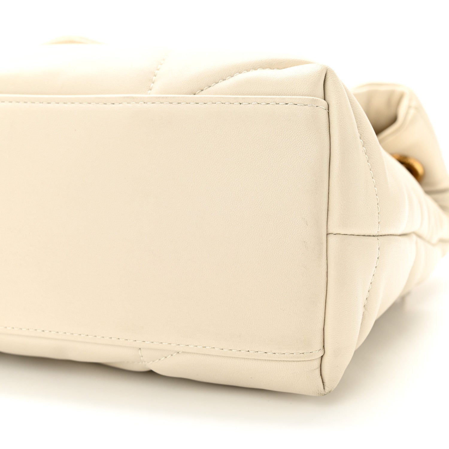 Saint Laurent Lambskin Quilted Small Loulou Puffer Monogram Chain Satchel Crema Soft 10 of 10