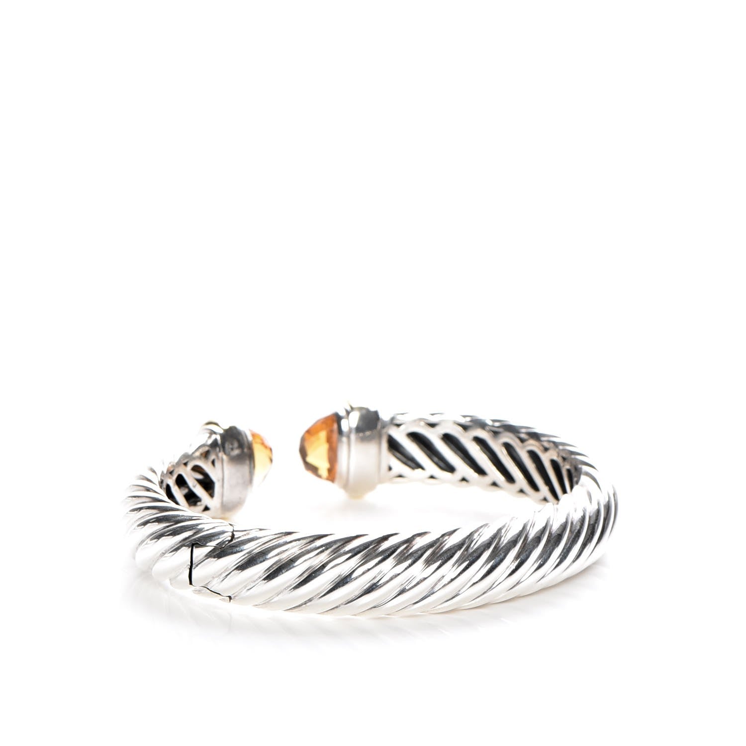 David Yurman Sterling Silver 18K Yellow Gold Citrine Waverly Bracelet 3 of 5