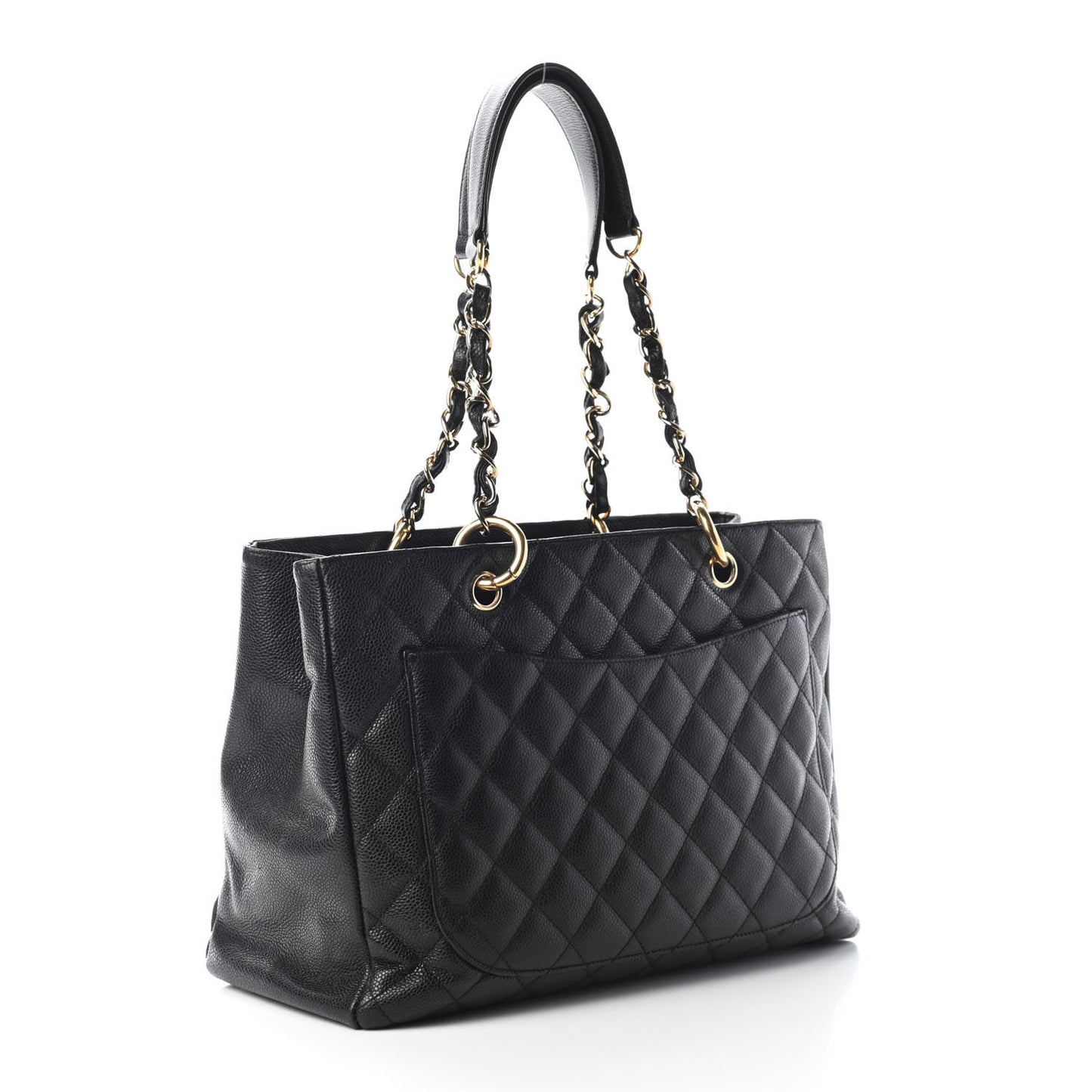 Caviar Quilted Grand Shopping Tote GST Black