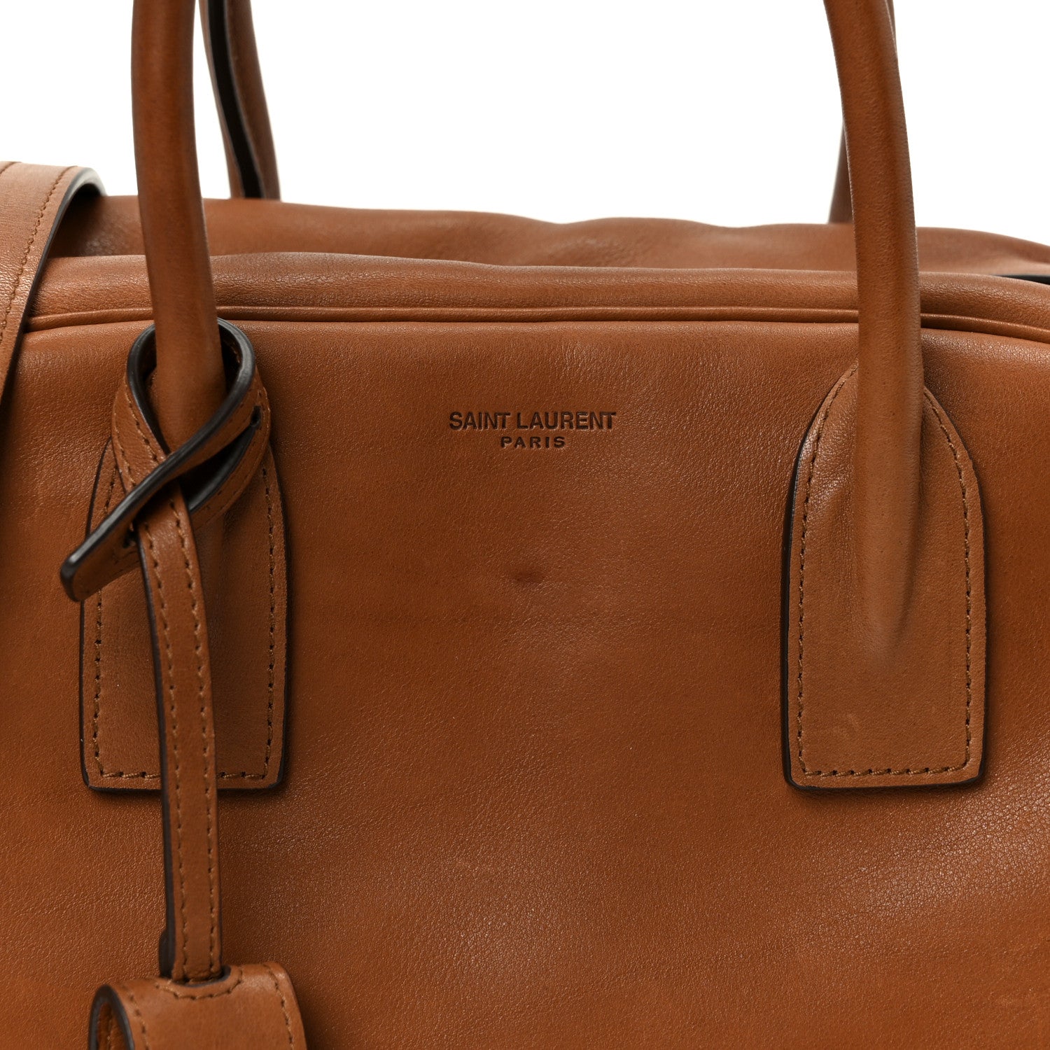 Saint Laurent Calfskin Small Sac De Jour Boston Handle Toasted Brown 8 of 11