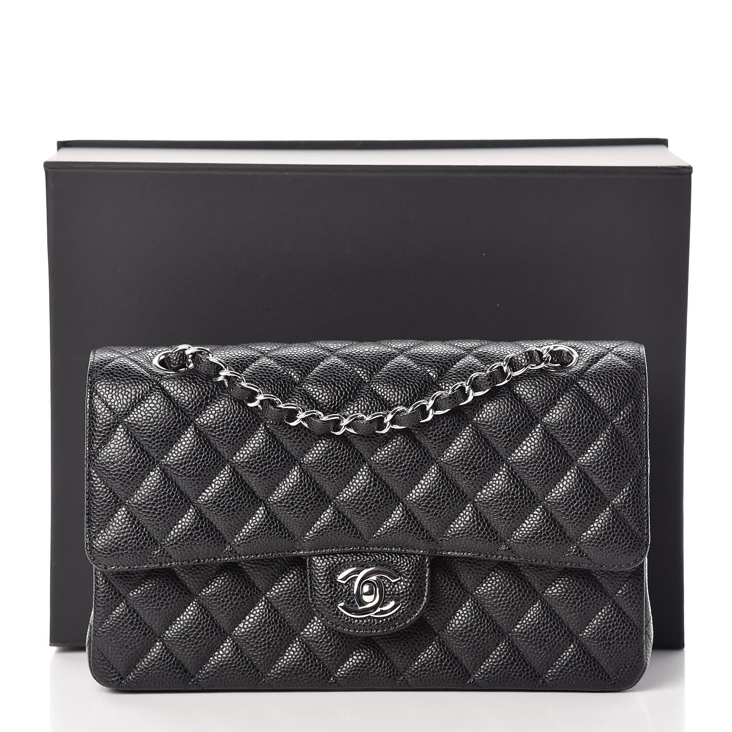 Chanel Caviar Quilted Medium Double Flap Black 8 of 8