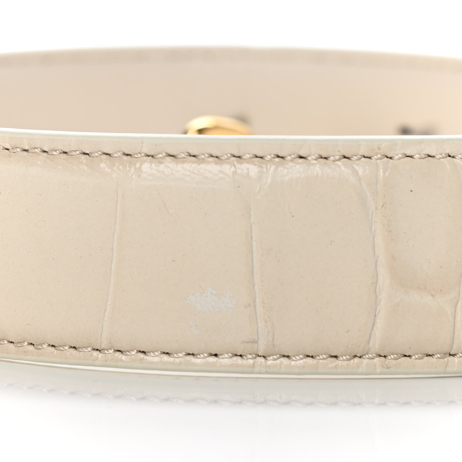 Alexander McQueen Calfskin Crocodile Embossed Box Shoulder Bag 16 Cream 13 of 19