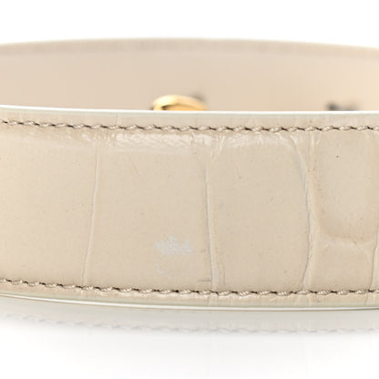 Alexander McQueen Calfskin Crocodile Embossed Box Shoulder Bag 16 Cream 13 of 19