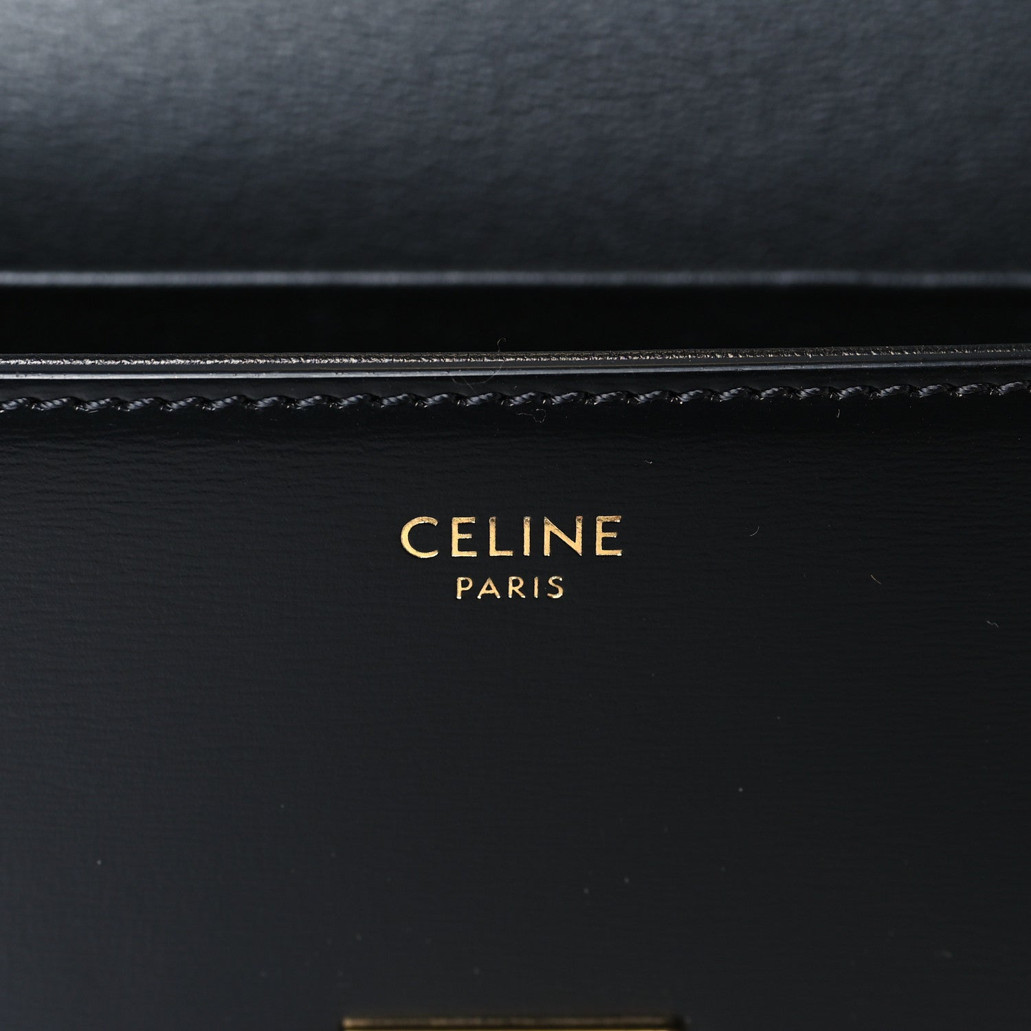 Celine Shiny Calfskin Triomphe Shoulder Bag Black 6 of 9