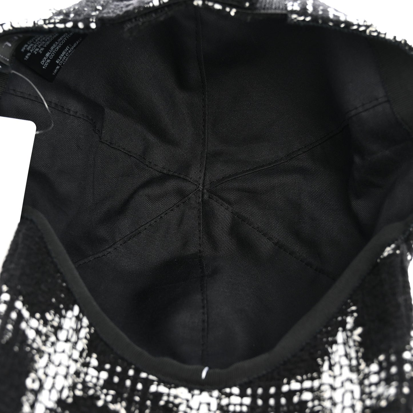 Tweed Cap Hat M Black White