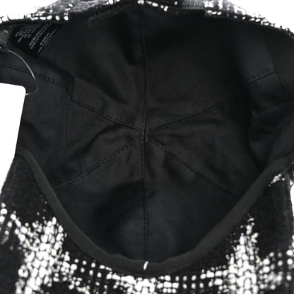 Chanel Tweed Cap Hat M Black White 7 of 8