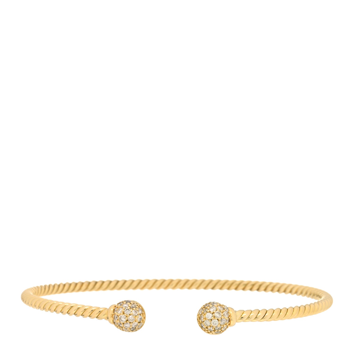 David Yurman 18K Yellow Gold Diamond 6mm Solari Bracelet 1 of 3