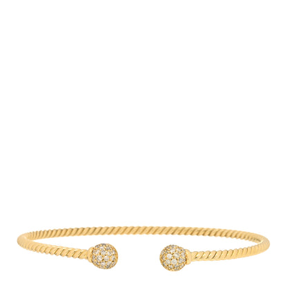 David Yurman 18K Yellow Gold Diamond 6mm Solari Bracelet 1 of 3