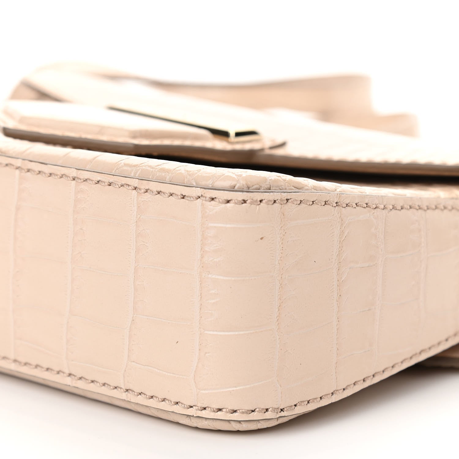 Givenchy Calfskin Crocodile Embossed Mini Nobile Shoulder Bag Nude Pink 8 of 9