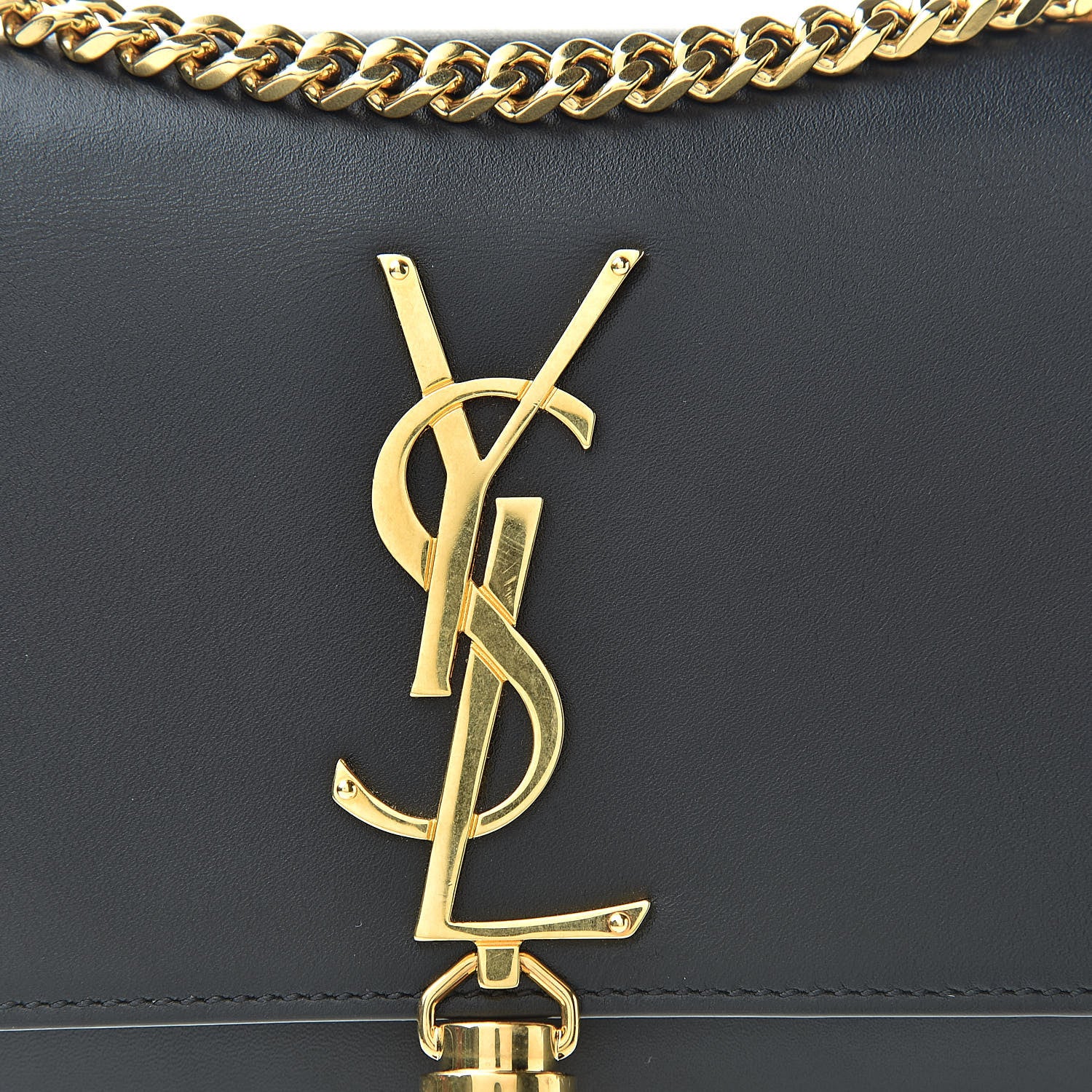 Saint Laurent Calfskin Small Classic Monogram Kate Tassel Satchel Black 9 of 11