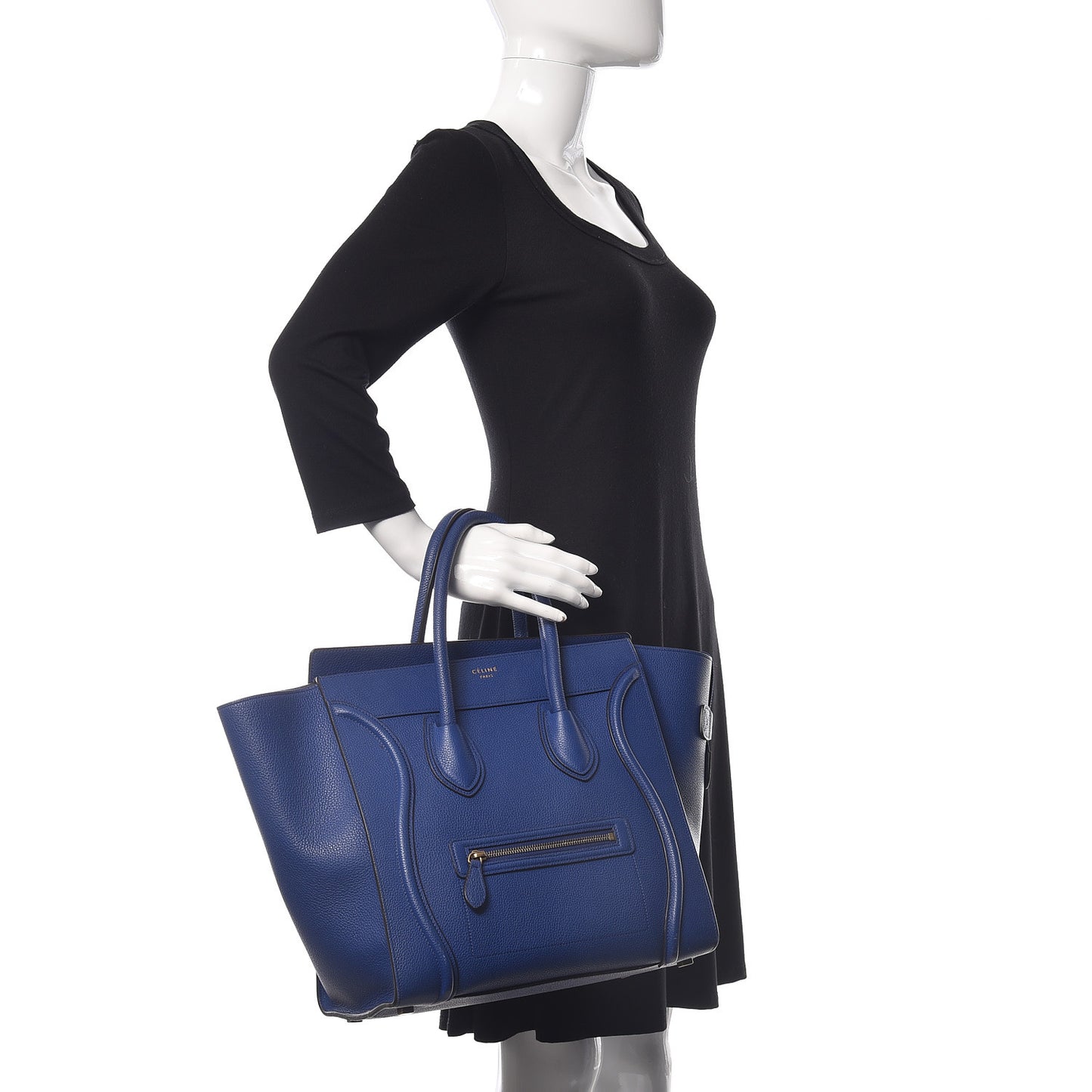 Drummed Calfskin Mini Luggage Indigo