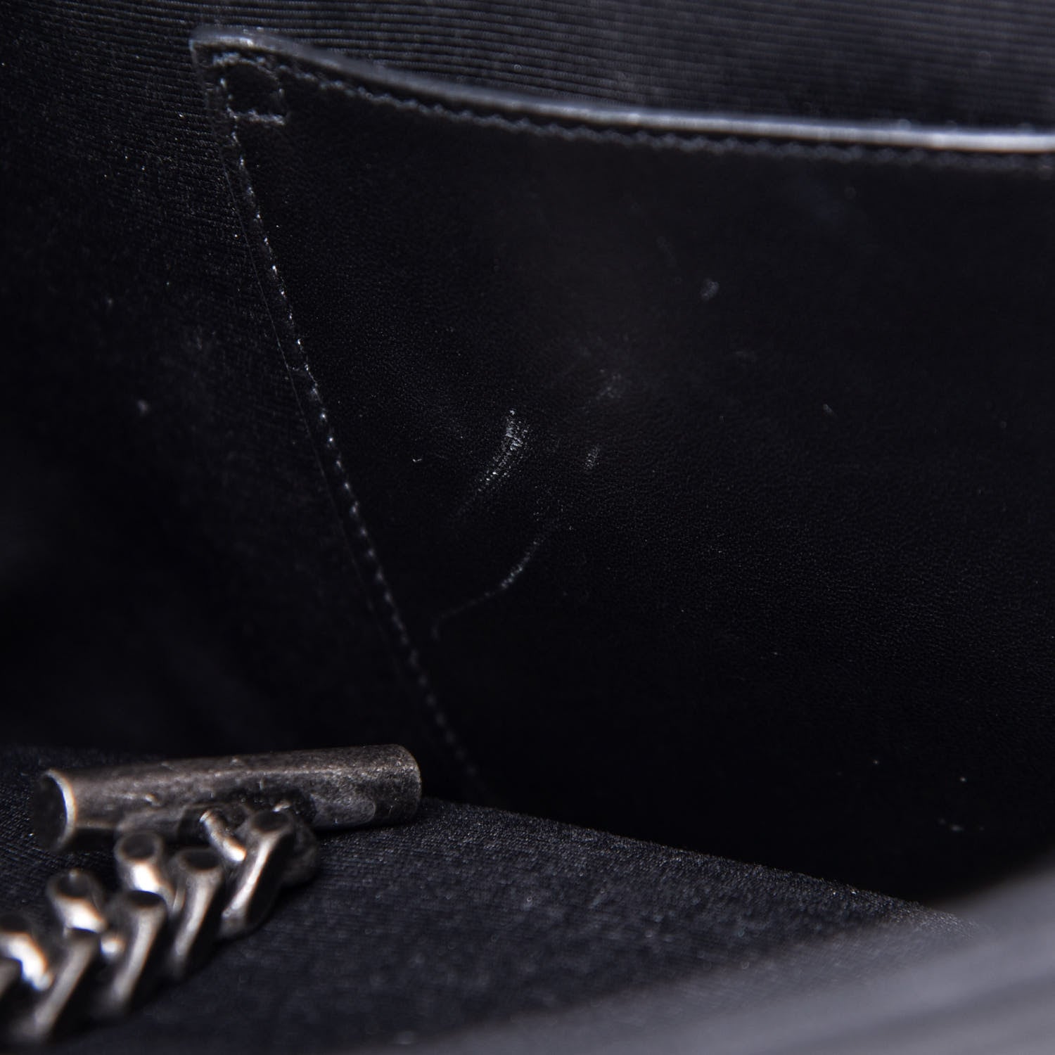 Saint Laurent Calfskin Fringe Monogram Shopping Tote Black 13 of 14