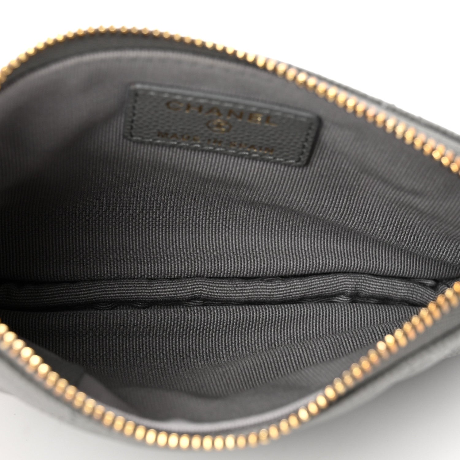 Chanel Caviar Quilted Small Cosmetic Case Grey 4 of 7