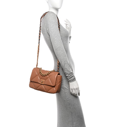 Chanel Lambskin Quilted Medium Chanel 19 Flap Brown 2 of 11