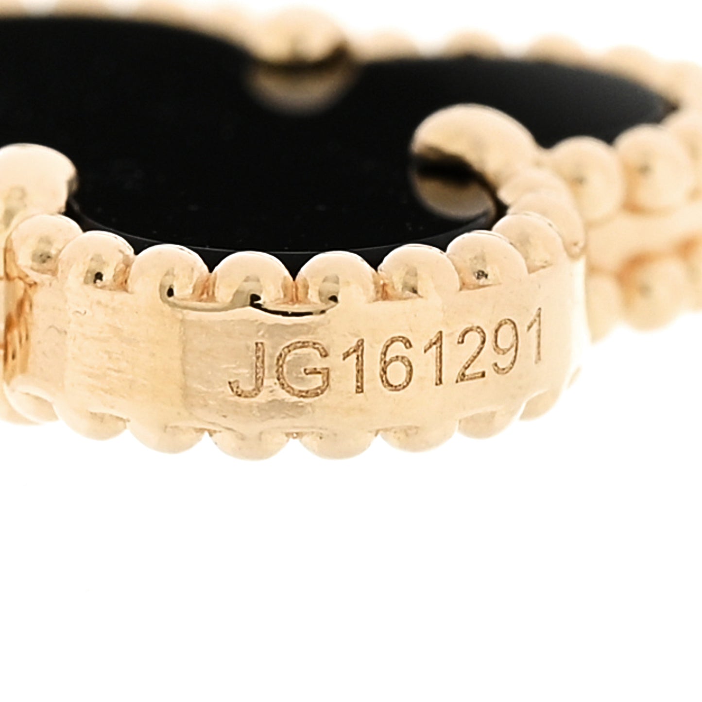 18K Yellow Gold Black Onyx 5 Motifs Vintage Alhambra Bracelet